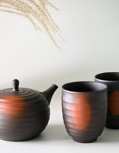Load image into Gallery viewer, Japanese Green Tea Set - Teapot with Filters (270ml) and Two Cups by Aprika Life
