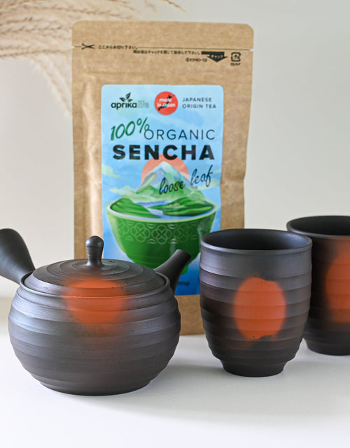 Load image into Gallery viewer, Japanese Green Tea Set - Teapot with Filters (270ml) and Two Cups by Aprika Life
