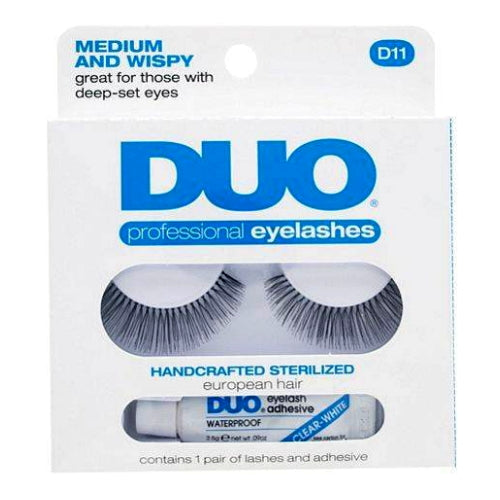 Load image into Gallery viewer, DUO Professional Eyelashes W/ Striplash Clear Adhesive - Medium And Wispy
