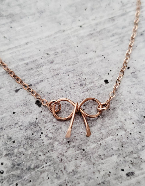 Load image into Gallery viewer, Dainty Bow Necklace by Salt and Sparkle
