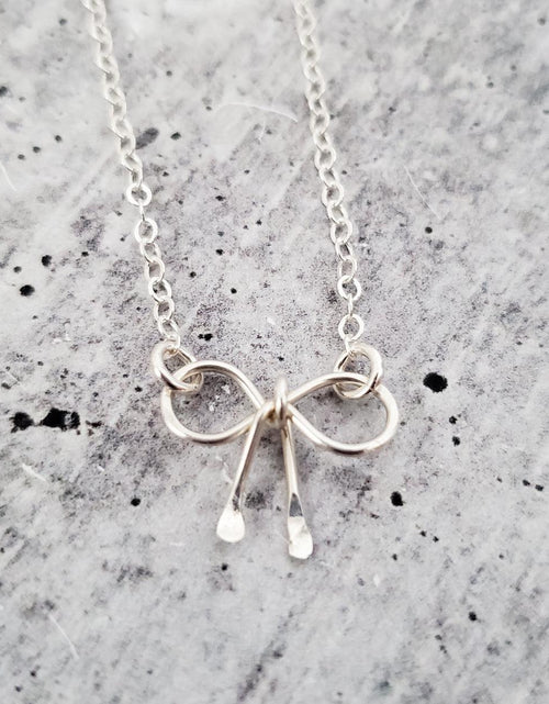 Load image into Gallery viewer, Dainty Bow Necklace by Salt and Sparkle

