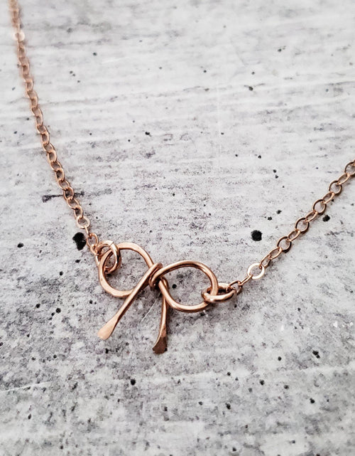 Load image into Gallery viewer, Dainty Bow Necklace by Salt and Sparkle
