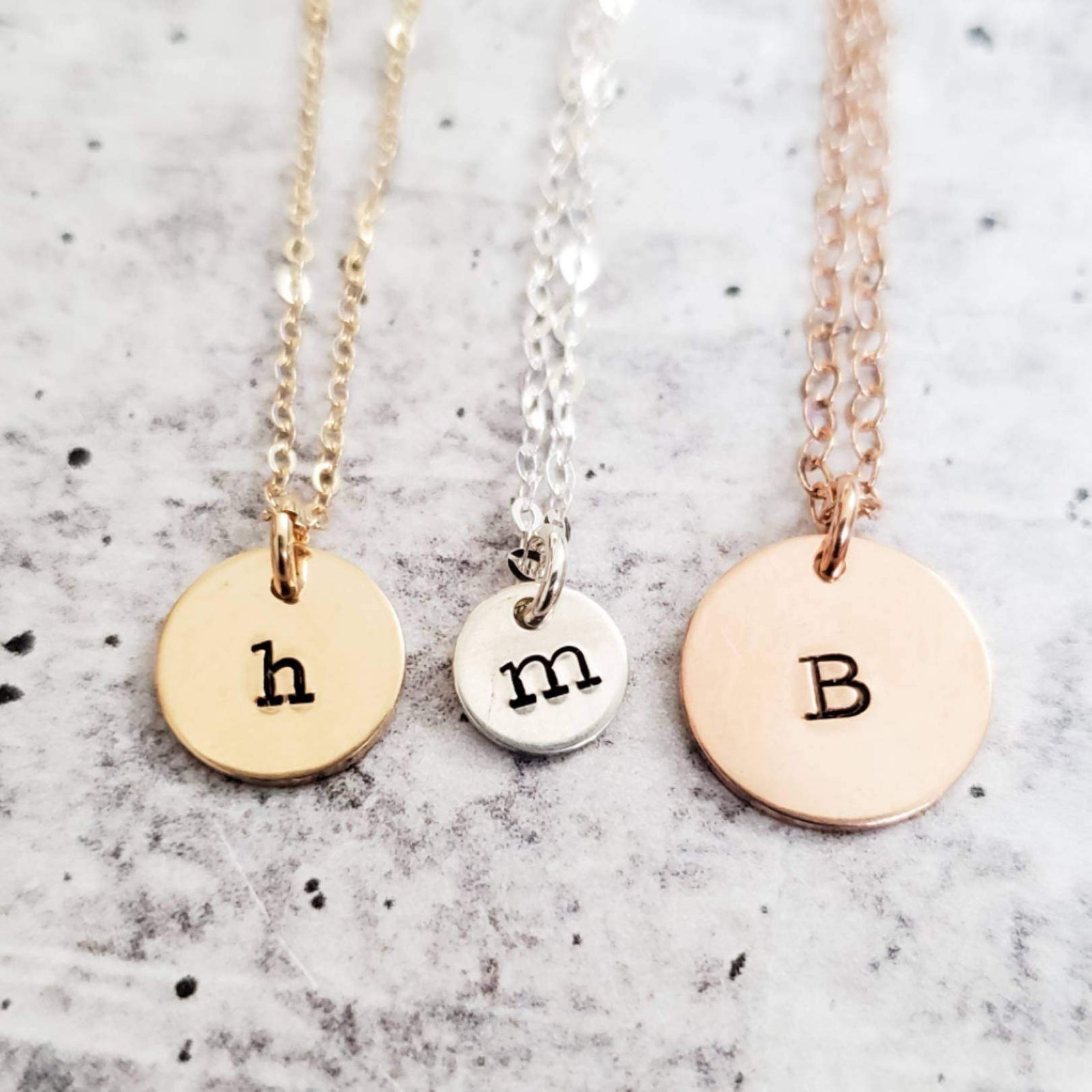 Dainty Initial Tag Necklace by Salt and Sparkle