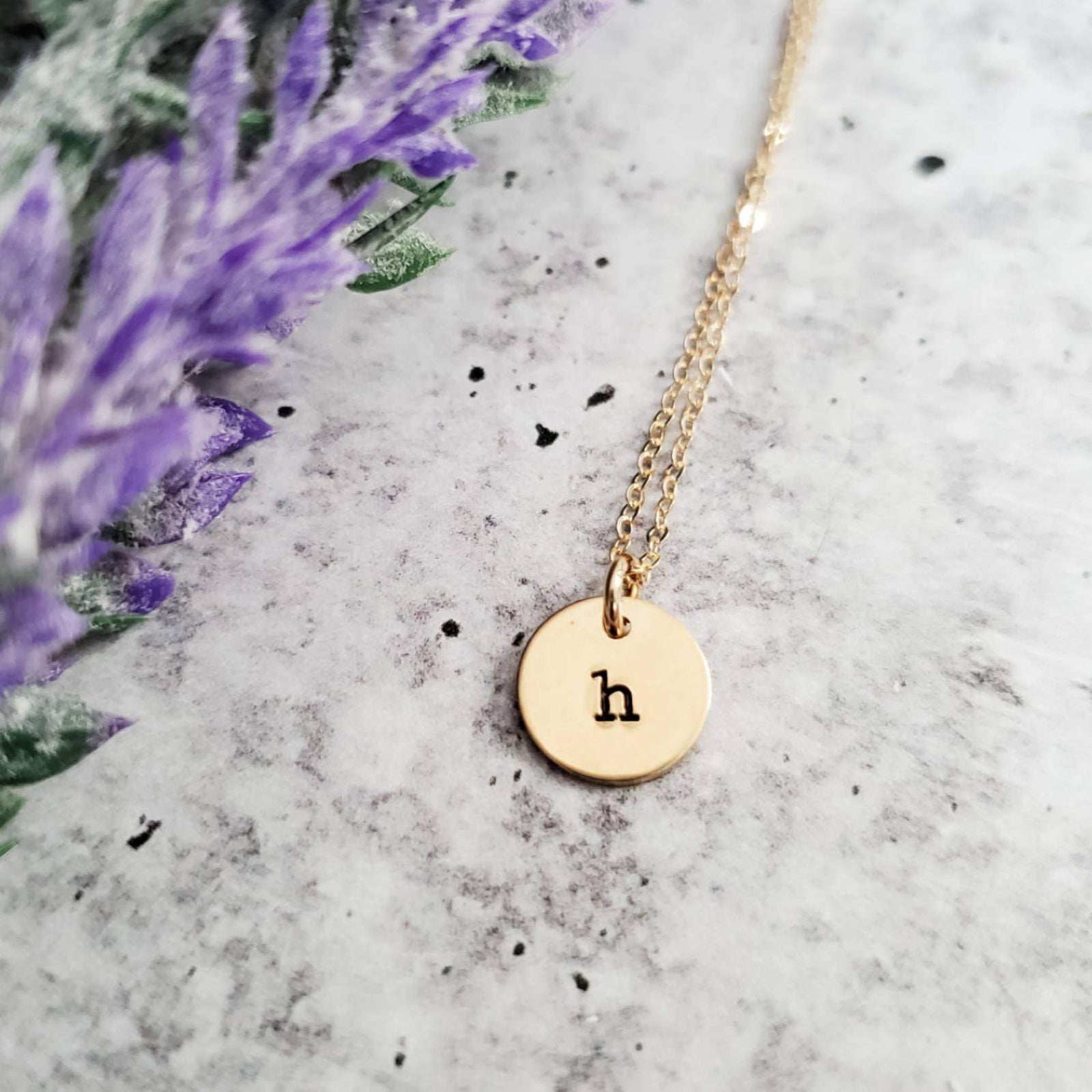 Dainty Initial Tag Necklace by Salt and Sparkle