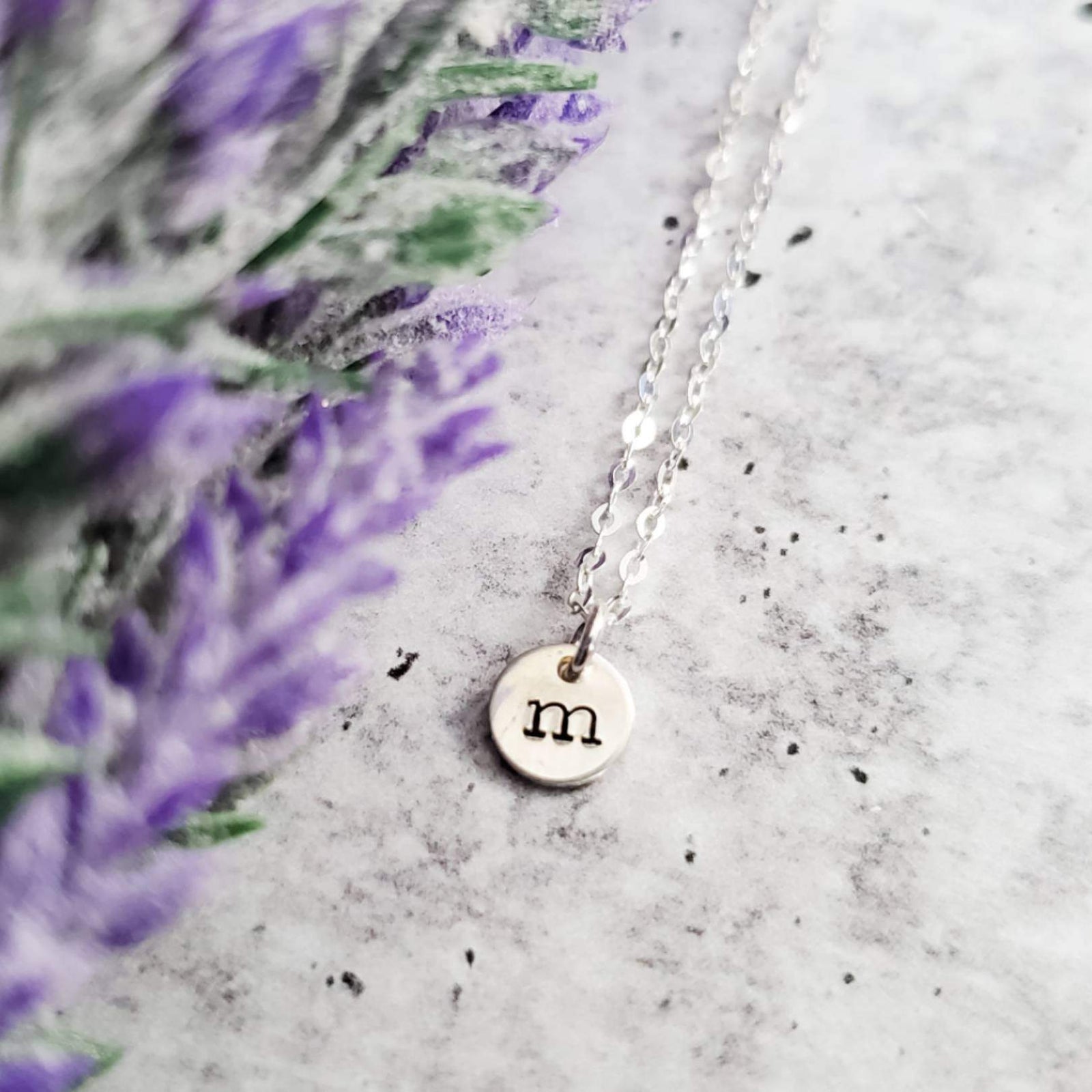 Dainty Initial Tag Necklace by Salt and Sparkle