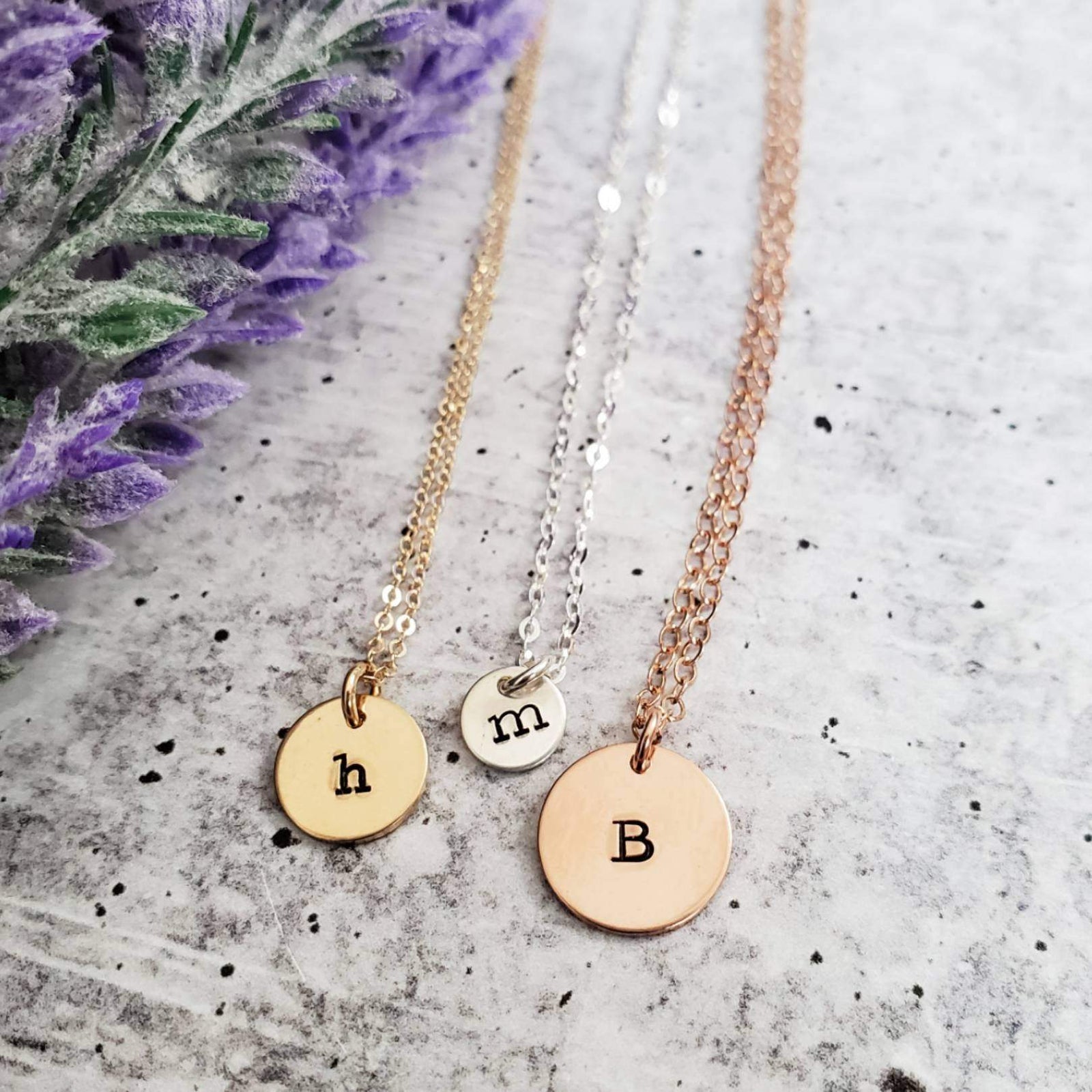 Dainty Initial Tag Necklace by Salt and Sparkle