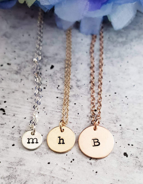 Load image into Gallery viewer, Dainty Initial Tag Necklace by Salt and Sparkle
