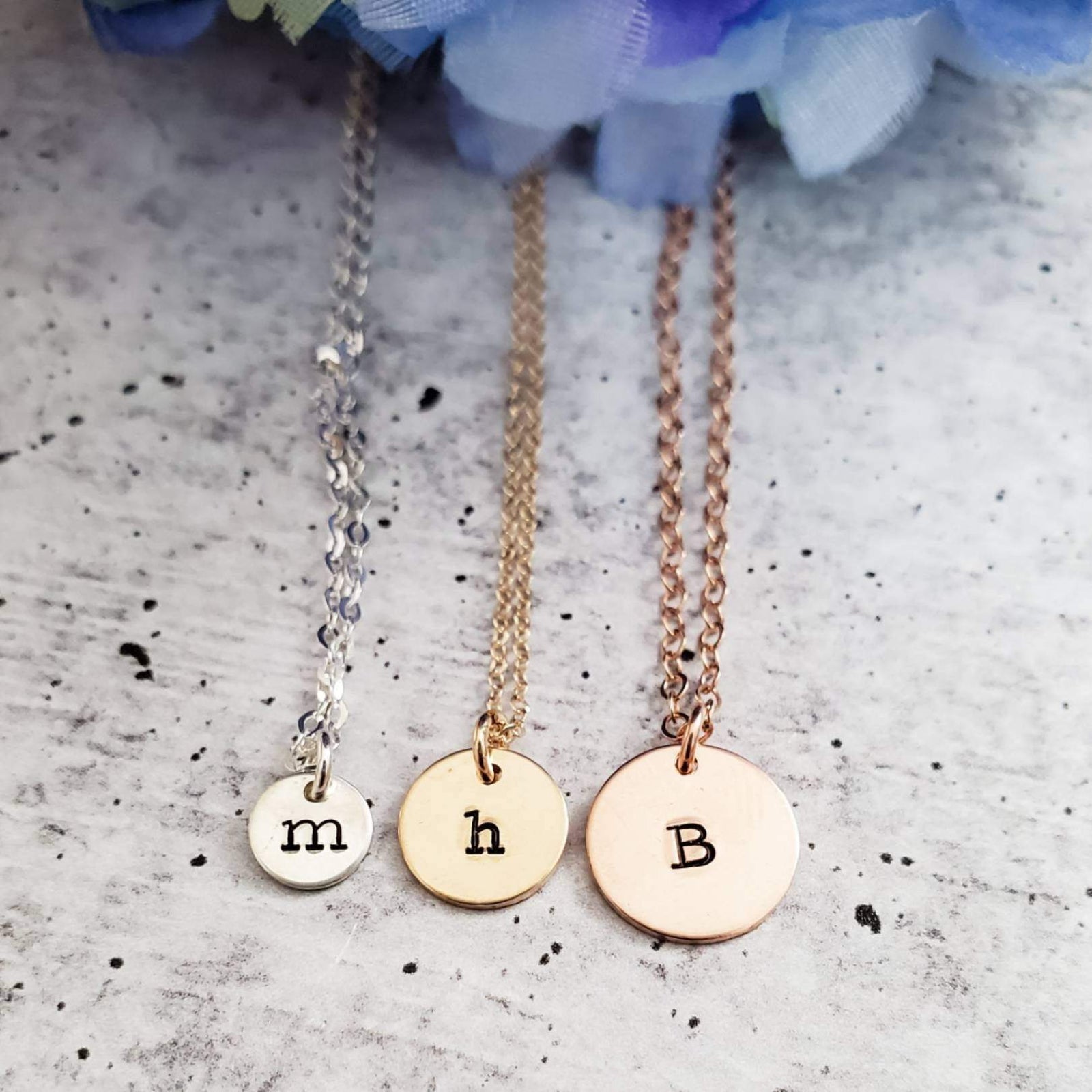 Dainty Initial Tag Necklace by Salt and Sparkle
