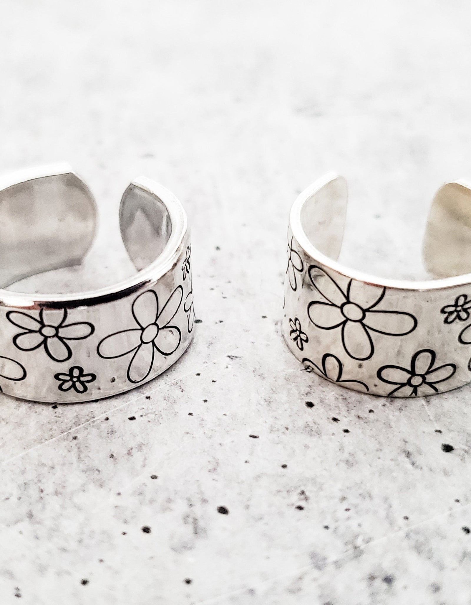 Daisy Silver Flower Ring by Salt and Sparkle
