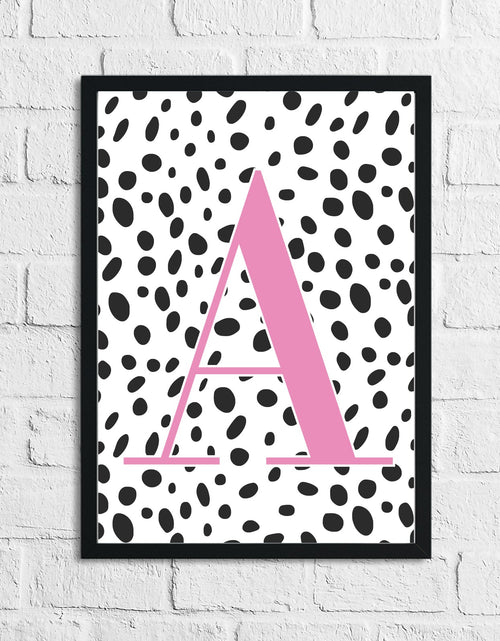Load image into Gallery viewer, Personalised Dalmatian Pink Name Initial Children's Teenager Dressing Makeup Room Wall Decor Print by WinsterCreations™ Official Store
