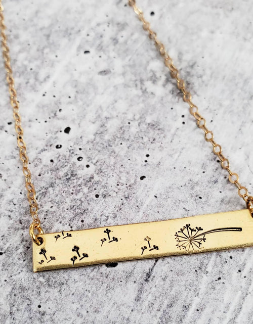 Load image into Gallery viewer, Dandelion Bar Necklace by Salt and Sparkle
