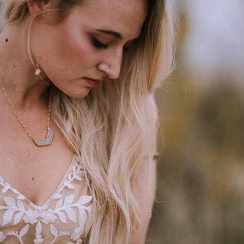 Load image into Gallery viewer, Dandelion Chevron Necklace by Salt and Sparkle
