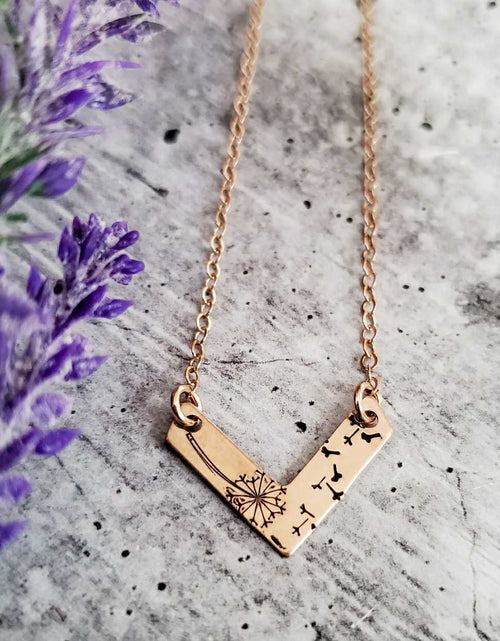 Load image into Gallery viewer, Dandelion Chevron Necklace by Salt and Sparkle
