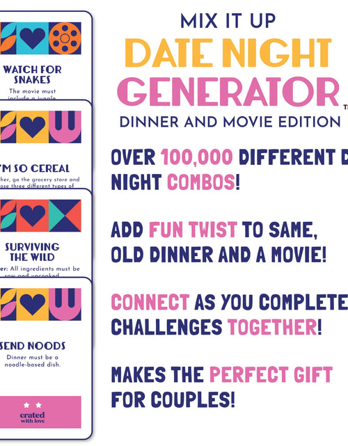 Load image into Gallery viewer, Mix It Up Date Night Generator: Dinner and a Movie Edition by Crated with Love
