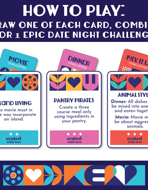 Load image into Gallery viewer, Mix It Up Date Night Generator: Dinner and a Movie Edition by Crated with Love
