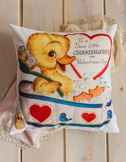 Load image into Gallery viewer, Dear Granddaughter on Valentines | Pillow Cover | Valentine card motifs | Throw Pillow | Valentines Day Gift for Her | Valentine Decor by UniikPillows
