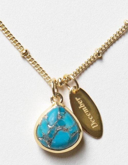 Load image into Gallery viewer, December Turquoise Birthstone Necklace by Tiny Rituals
