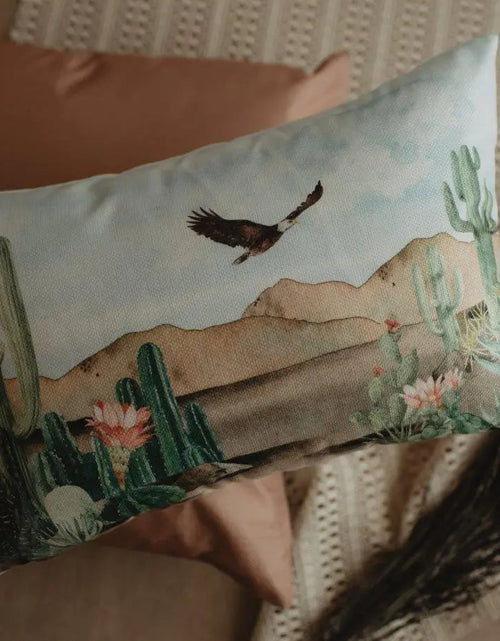 Load image into Gallery viewer, Desert Saguaro Cactus | Pillow Cover | 18x12 | Southwestern Desert | Arizona Gifts | Home Decor | Gift Idea | Arizona Art | Desert Painting by UniikPillows
