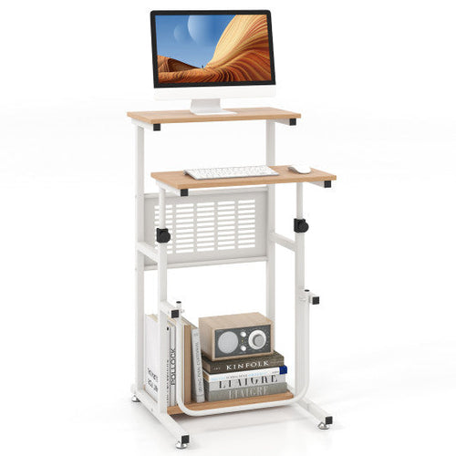 Load image into Gallery viewer, Standing Desk for Small Space Sit Stand Desk with Height Adjustable Desktop
