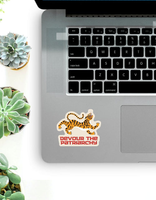 Load image into Gallery viewer, Devour the Patriarchy Feminist Vinyl Sticker 3in x 2.5in by The Bullish Store
