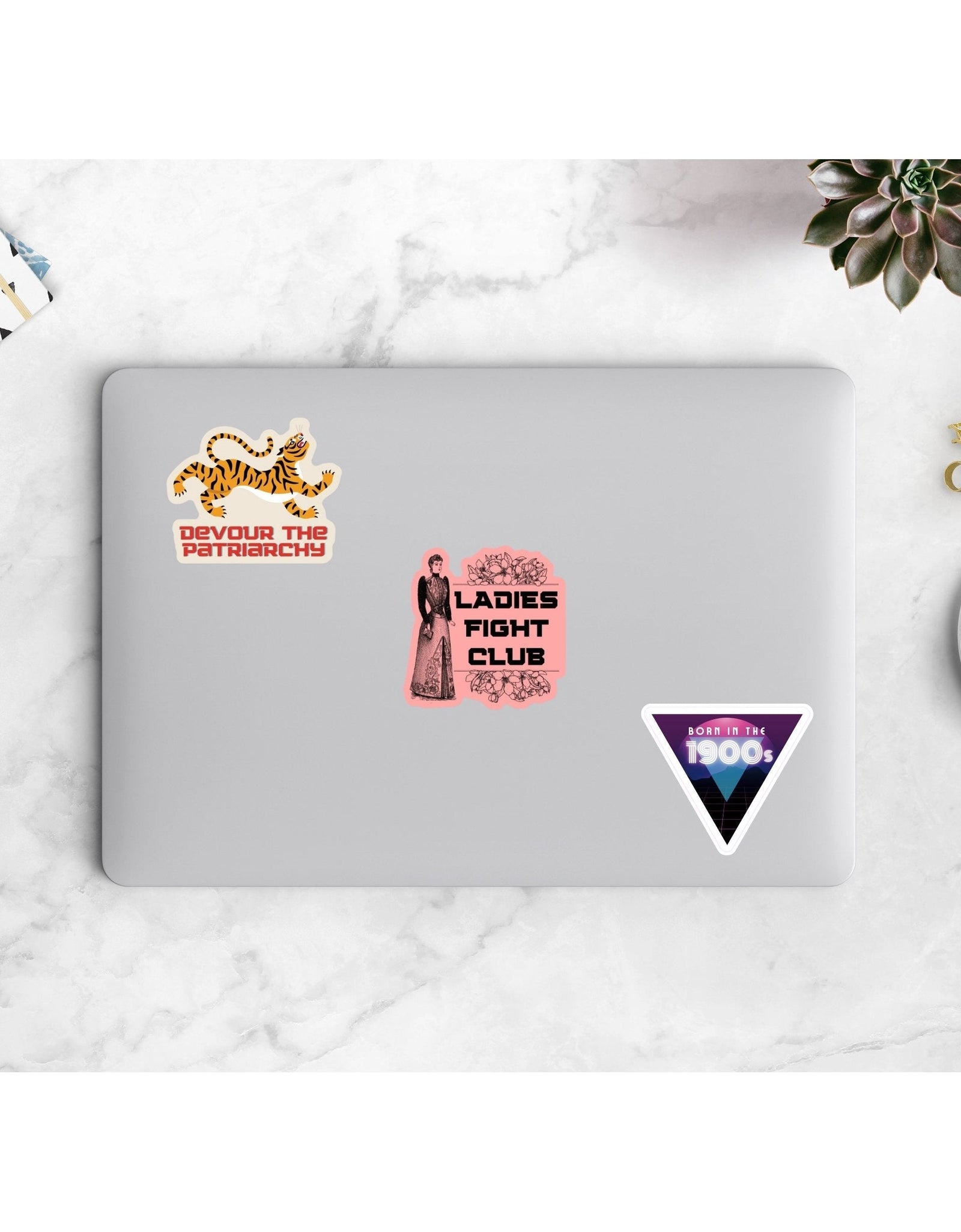 Devour the Patriarchy Feminist Vinyl Sticker 3in x 2.5in by The Bullish Store