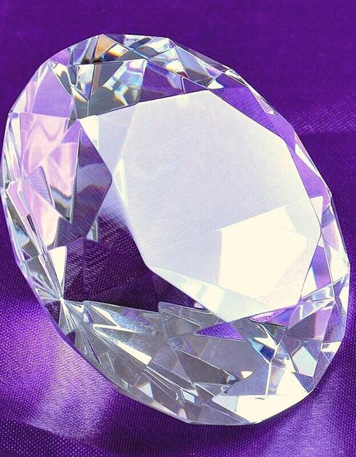 Load image into Gallery viewer, Diamond Bauble Paperweight | Cut Glass | 2.4" Diameter by The Bullish Store
