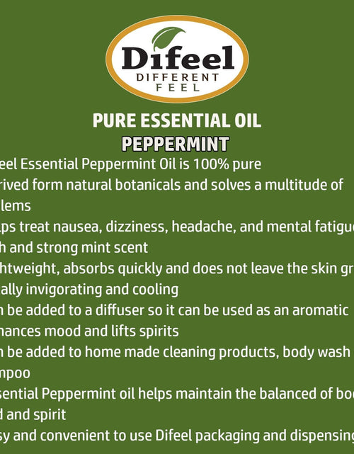 Load image into Gallery viewer, Difeel 100% Pure Essential Oil - Peppermint Oil 1 oz. (Pack of 2) by difeel - find your natural beauty
