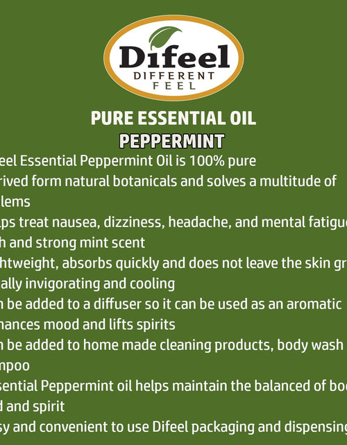 Load image into Gallery viewer, Difeel 100% Pure Essential Oil - Peppermint Oil 1 oz. by difeel - find your natural beauty
