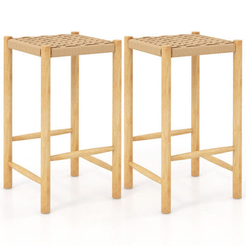 Load image into Gallery viewer, 26 Inch Dining Bar Stool Set of 2-Natural
