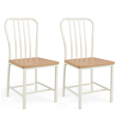 Load image into Gallery viewer, Armless Spindle Back Dining Chair Set of 2 with Ergonomic Seat-White
