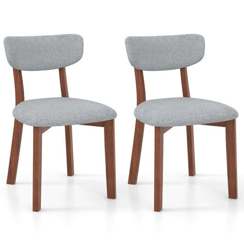 Load image into Gallery viewer, Dining Chairs Set of 2 Upholstered Mid-Back Chairs with Solid Rubber Wood Frame-Gray
