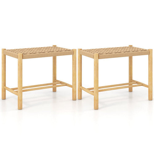 Load image into Gallery viewer, 18 Inch Dining Stool Set of 2-Natural
