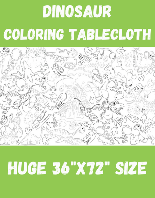 Load image into Gallery viewer, Dinosaur Coloring Tablecloth by Creative Crayons Workshop
