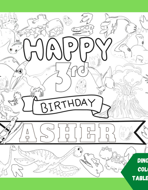 Load image into Gallery viewer, Dinosaur Coloring Tablecloth by Creative Crayons Workshop
