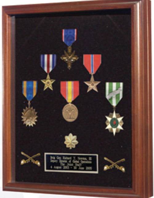 Load image into Gallery viewer, Medal Case - Wood shadow box, Shadow box to show all of your med. by The Military Gift Store
