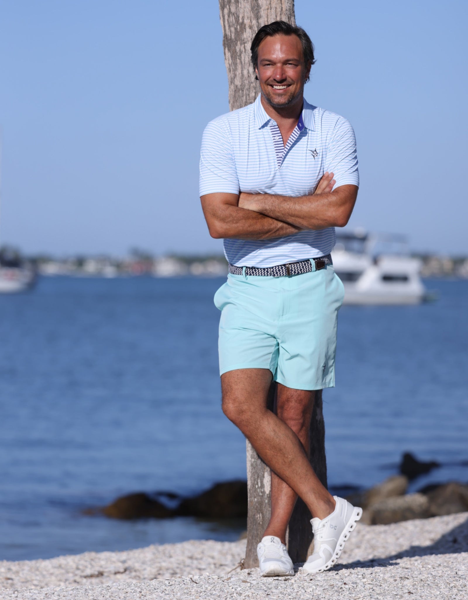 Dockline Striped Polo