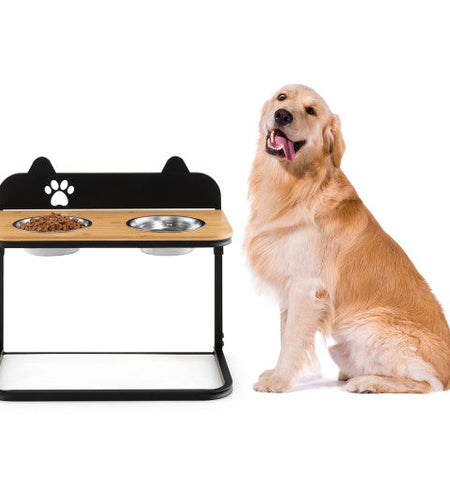Dog Bowl Stand with 2 Stainless Steel Food Water Bowls