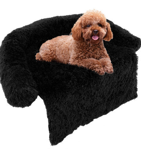 Plush Calming Dog Couch Bed with Anti-Slip Bottom-S