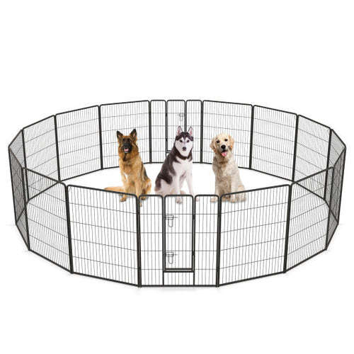 Load image into Gallery viewer, 16 Panel 24/32/40 Inches Height Dog Playpen with Lock and Large Door-40 inches
