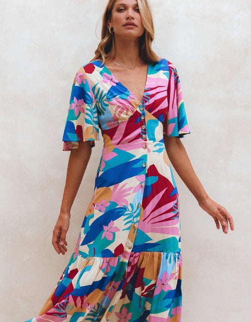 Load image into Gallery viewer, Donna Button Down Midi Dress by ELF
