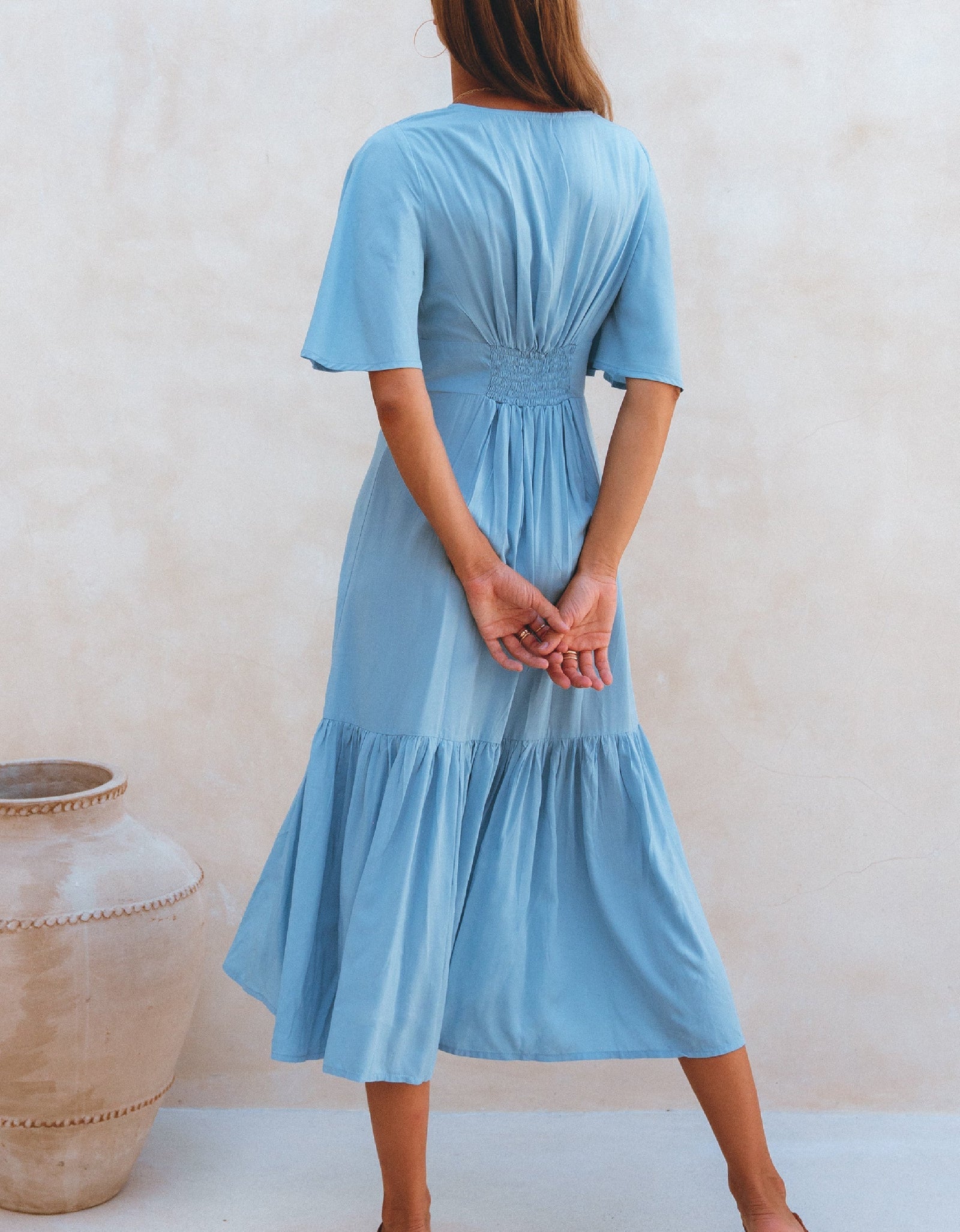 Donna Button Down Midi Dress by ELF