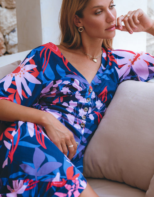 Load image into Gallery viewer, Donna Button Down Midi Dress by ELF
