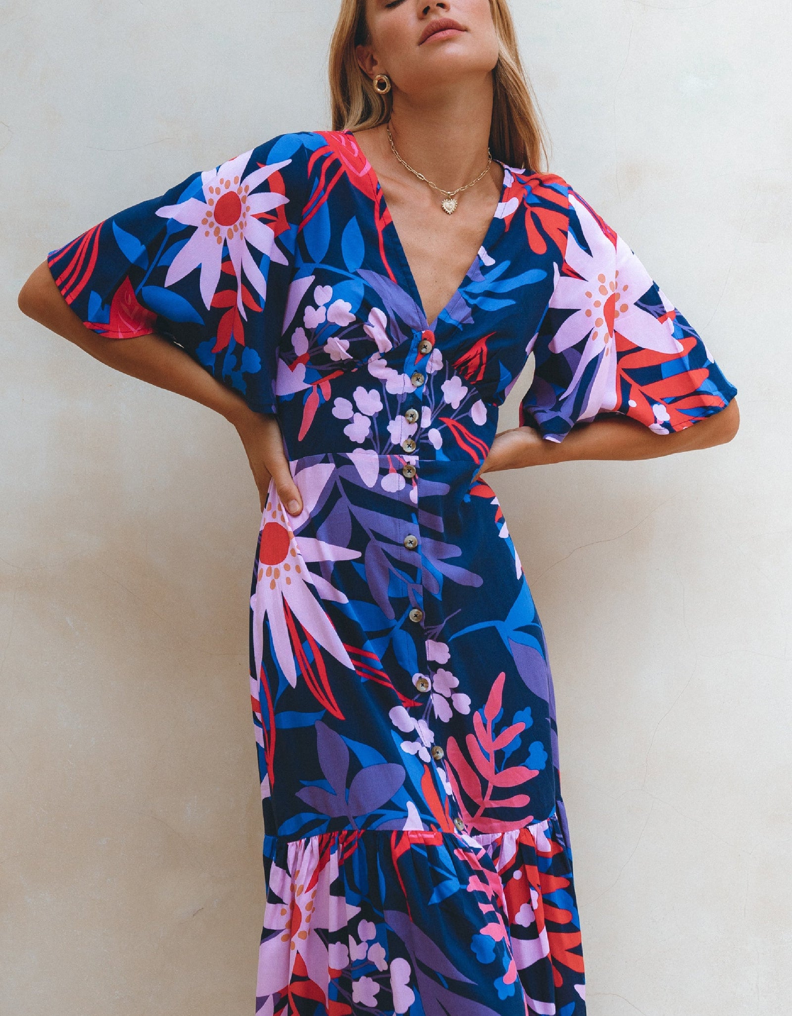 Donna Button Down Midi Dress by ELF