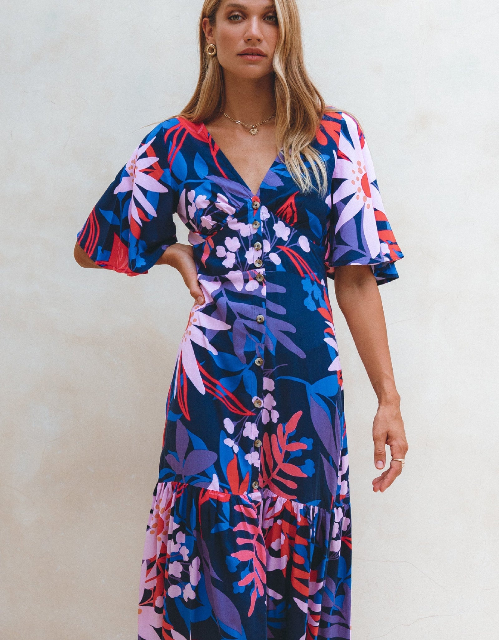 Donna Button Down Midi Dress by ELF