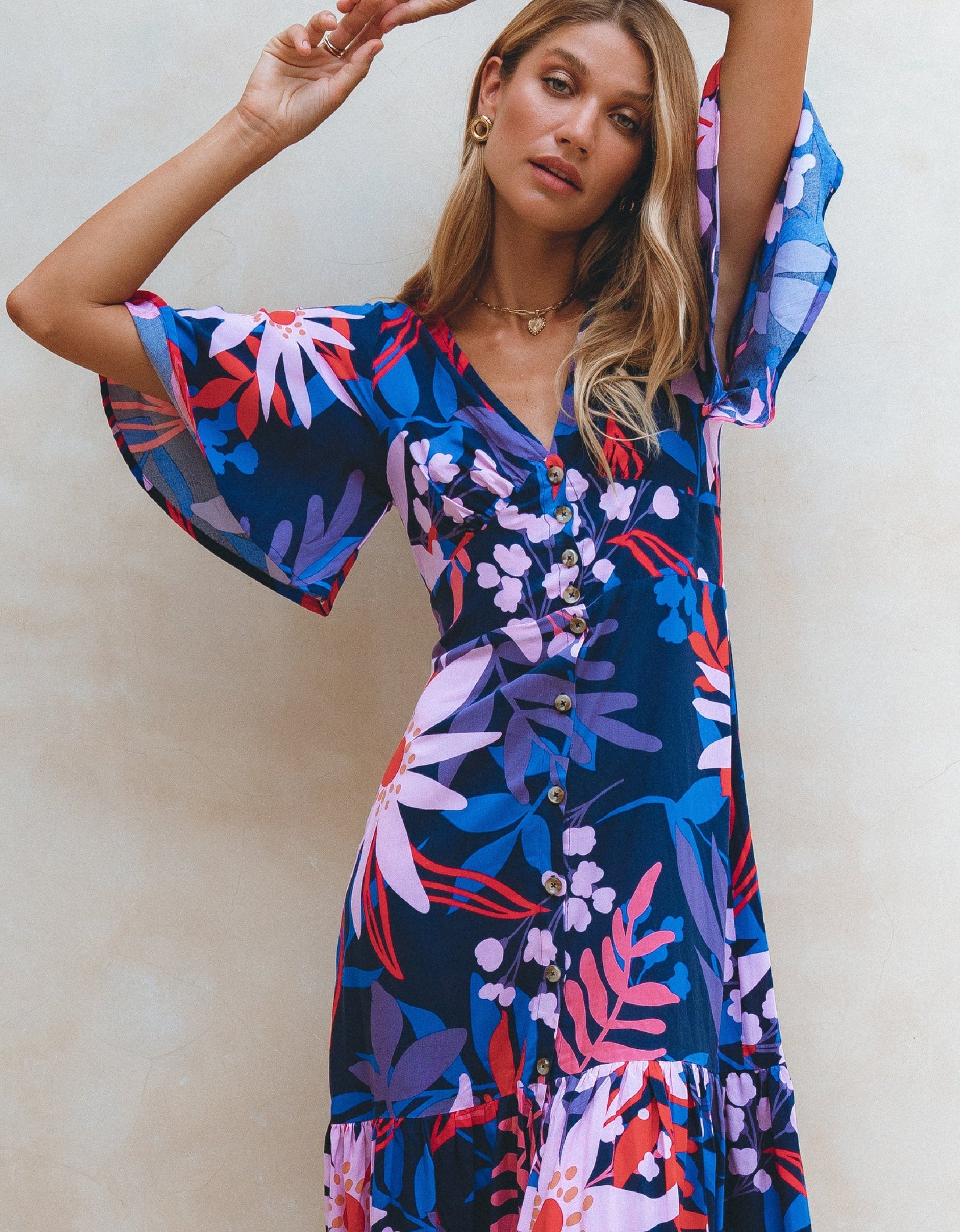 Donna Button Down Midi Dress by ELF