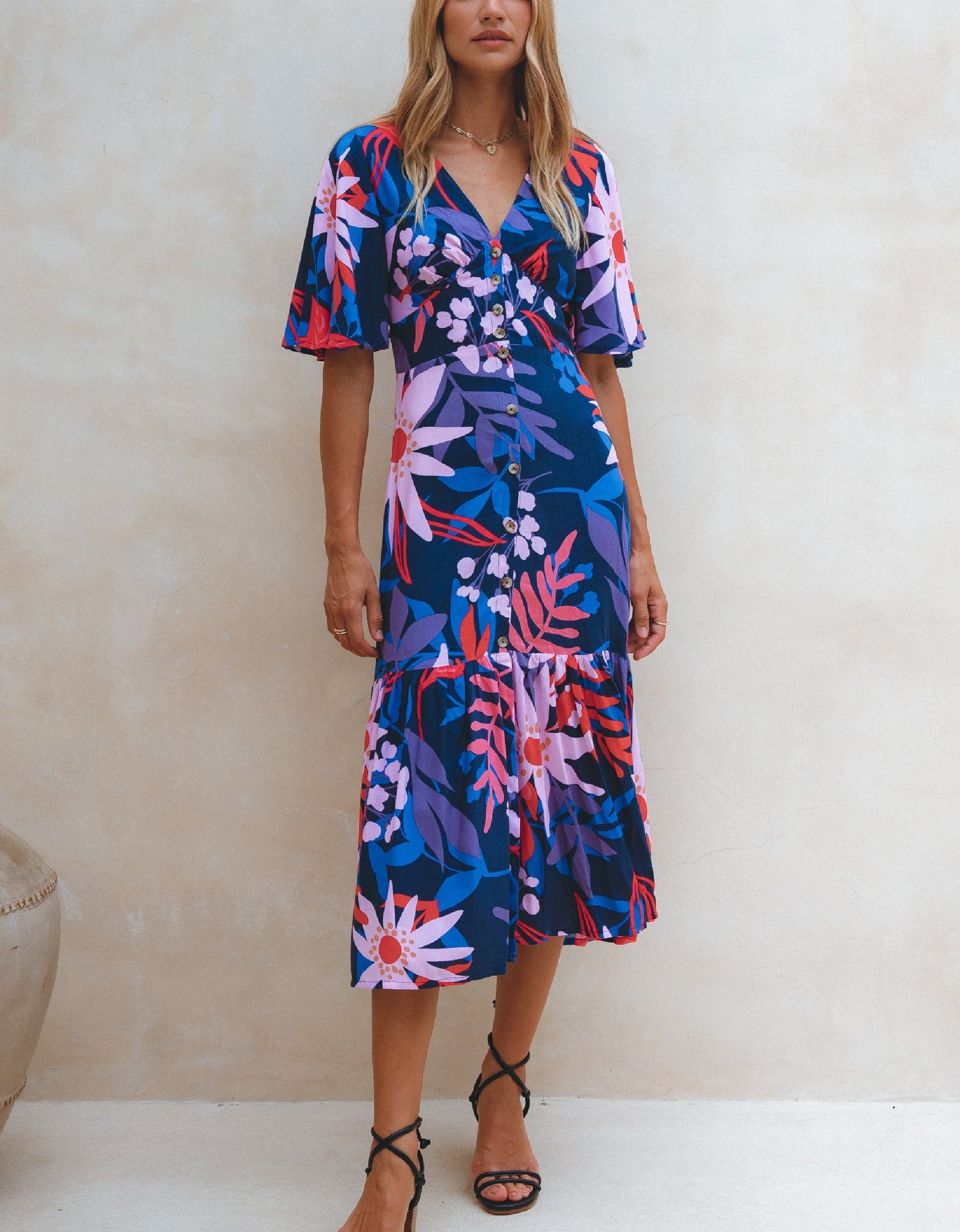 Donna Button Down Midi Dress by ELF