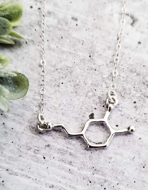 Load image into Gallery viewer, Dopamine Structural Formula Necklace by Salt and Sparkle

