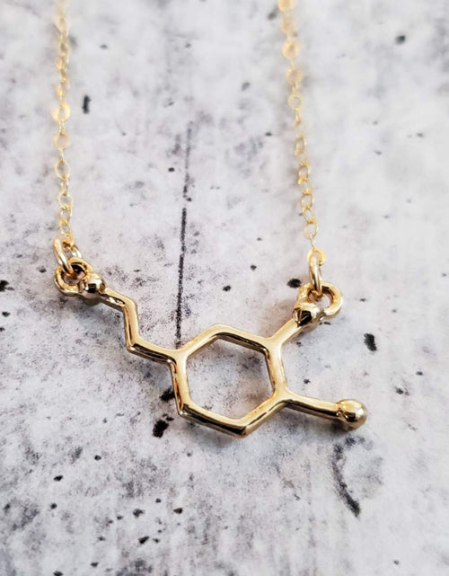 Load image into Gallery viewer, Dopamine Structural Formula Necklace by Salt and Sparkle

