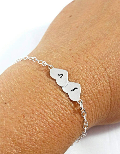 Load image into Gallery viewer, Double Heart Initial Custom Necklace by Salt and Sparkle
