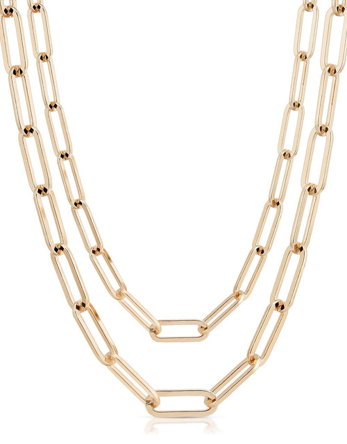 Load image into Gallery viewer, Double Large Elongated Link Chain Necklace by eklexic jewelry
